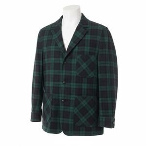 VGT Pendleton Wool Green Blue Tartan Plaid Jacket Dress Gordon Mens Size L